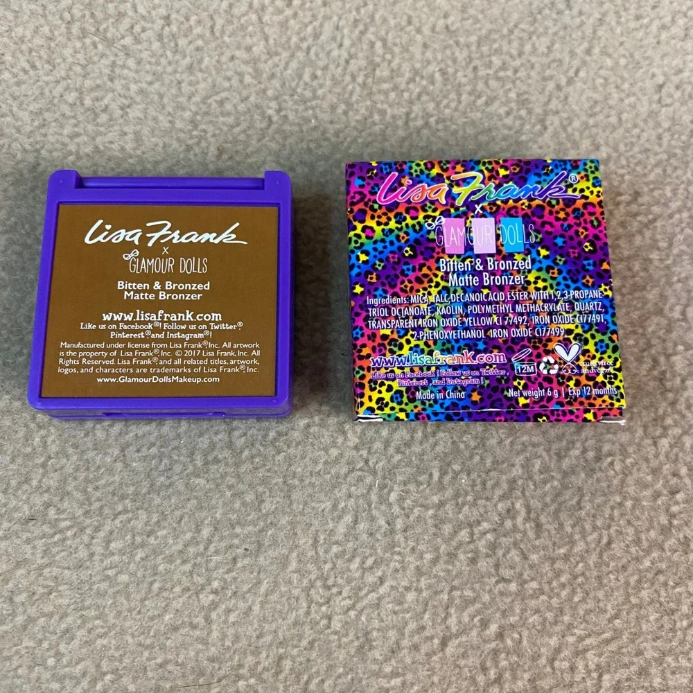 Lisa Frank Glamour Dolls Bitten & Bronzed Matte Bronzer Makeup Leopard Print New
